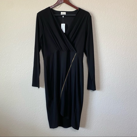 Ashley Graham Beyond Women’s Long Sleeve Black Knee Length V Neck Work Dress 14 - Picture 7 of 7